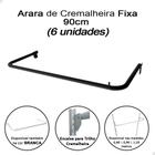 Kit 6 Arara Cabideiro 90cm Para Trilho Cremalheira Loja Preto