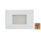 Kit 6 Balizador de Embutir Escada Parede 4x2 Alumínio Branco RL - Real Lustres