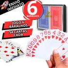 Kit 6 Baralho 54 Cartas Cada Resistente Plastificado Jogos Poker Truco Impermeável Alta Qualidade