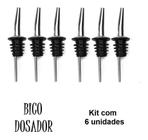 Kit 6 Bicos Dosador Inox Biqueira Bar Bartender Bebidas - Like Kitchen