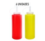 Kit 6 Bisnaga Original Para Molhos Ketchup Maionese Lanches