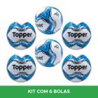 Kit 6 Bolas de Futebol Society Oficial Topper Slick - Azul