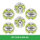 Kit 6 Bolas De Futsal Slick 2020 Amarelo + Preto Topper
