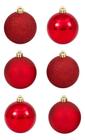 Kit 6 Bolas De Natal Vermelhas Brilhantes 6 Cm - Vermelho