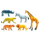 Kit 6 Bonecos Miniatura Animais Selvagens De Borracha