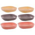 Kit 6 Bowls Lyor Quadrados Bambu Sortido Tigela 14,5x3cm Frutas Petiscos Sobremesas