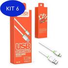 Kit 6 Cabo Usb Android Carregamento E Dados Kaidi 1m Kd305