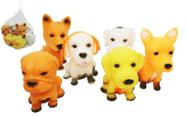 Kit 6 Cachorros coloridos de Vinil que Emite Som ao Apertar