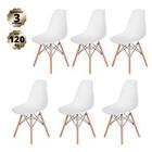 Kit 6 Cadeiras Charles Eames Eiffel Wood Design - Branca