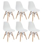 Kit 6 Cadeiras Charles Eames Eiffel Wood Design Branca Preta Cinza Outras