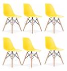 Kit 6 Cadeiras Charles Eames Wood Design Eiffel Colorida