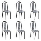 Kit 6 Cadeiras de Cozinha Arizona Estampado Pará Pés de Ferro Preto - Pallazio