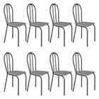 Kit 6 Cadeiras de Cozinha Texas Estampado Grafiato Pés de Ferro Cromo Preto - Pallazio