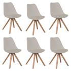 Kit 6 Cadeiras de Jantar Design Saarinen Wood Base Madeira Lívia R02 Nude - Mpozenato
