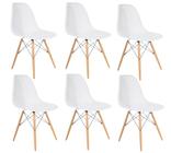 Kit 6 Cadeiras Eames Design Colméia Eloisa branco off white