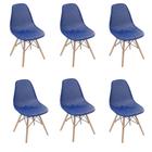 Kit 6 Cadeiras Eames Design Colméia Eloisa Colorida Azul Marinho