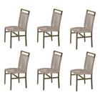 Kit 6 Cadeiras em Corda Náutica Rami e Alumínio Champagne Liza para Área Externa