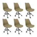 Kit 6 Cadeiras Escritório Secretária Decorativa Eames Chicago