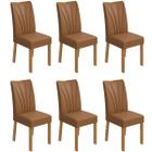 Kit 6 Cadeiras Estofadas Apogeu Amêndoa Clean/material sintético Caramelo 75864 - Móveis Lopas