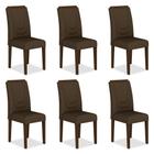 Kit 6 Cadeiras Estofadas Lima Imbuia/marrom - Móveis Arapongas