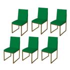 Kit 6 Cadeiras Jantar Metálica Dourado Suede Garden - Mafer - Móveis Mafer