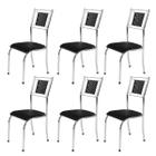 Kit 6 Cadeiras para Cozinha Belize Cromado/Preto 7077 - Wj Design