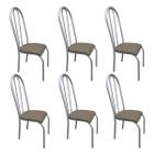 Kit 6 Cadeiras para Cozinha Requinte Branco/Bege - Wj Design