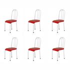 Kit 6 Cadeiras Para Mesa De Jantar 104 Branco/Vermelho