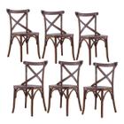 Kit 6 Cadeiras para Mesa de Jantar Espanha 39 x 94 Cm Madeira Maciça Tauari Verniz Imbuia - RMI