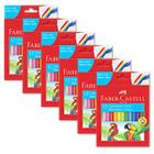 Kit 6 caixas de canetinhas Faber-Castell com 12 cores vivas
