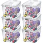 Kit 6 Caixas Organizadoras Transparente Tampa Com Travas 29L - Sanremo