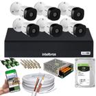 Kit 6 Camera de Seguranca Intelbras Bullet vhl 1120b Externa Dvr 8 canais multi hd 1tb