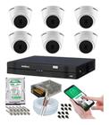 Kit 6 Camera de Seguranca Intelbras Dome vhl 1120d Dvr 8 canais multi hd