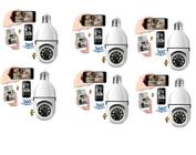 Kit 6 Camera Ip Segurança Lampada Yoosee Panoramica Wifi1080 Espia - Dura Well