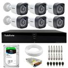 Kit 6 Câmeras Bullet Tudo Forte TF 2020 B Full HD 1080p com Visão Noturna 20M Proteção IP66 + DVR Tudo Forte TFHDX 3308 8 Canais + HD 2TB Skyhawk