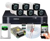 Kit 6 Câmeras de Segurança hd Dvr intelbras full hd 8ch mhdx c/hd