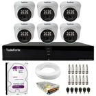 Kit 6 Câmeras de Segurança Tudo Forte Dome Interna Full HD 1080p Visão Noturna de 20m 2.8mm + DVR Tudo Forte TFHDX 3308 8 Canais + HD 1TB Purple