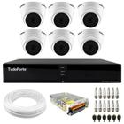 Kit 6 Câmeras Intelbras VHD 1120 D G7 HD 720p Dome Lente 2.8mm Visão Noturna 20M + Dvr Tudo Forte TFHDX 3308 Full HD 8 Canais Com App Xmeye