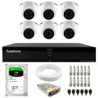 Kit 6 Câmeras Intelbras VHD 1120 D G7 HD 720p Dome Lente 2.8mm Visão Noturna 20M + Dvr Tudo Forte TFHDX 3308 Full HD 8 Canais + HD 2TB BarraCuda