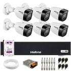 Kit 6 Câmeras Intelbras VHD 1130 B HD 720p Visão Noturna 30m Resistente à Chuva IP67 + Dvr Intelbras MHDX 1108-C 8 Canais + HD 2TB