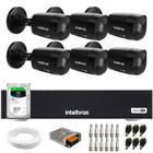 Kit 6 Câmeras Intelbras VHD 1230 B Full HD 1080p Bullet Black G7 Visão Noturna 30m IP67 + DVR Intelbras MHDX 3108-C 8 Canais + HD SkyHawk 1TB