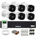 Kit 6 Câmeras Intelbras VHD 1230 B Full HD 1080p Bullet Visão Noturna de 30 metros IP67 + Dvr Intelbras MHDX 1008-C 8 Canais + HD 2TB BarraCuda