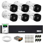 Kit 6 Câmeras Intelbras VHD 1230 B Full HD 1080p Bullet Visão Noturna de 30 metros IP67 + DVR Intelbras MHDX 3108-C 8 Canais + HD SkyHawk 2TB