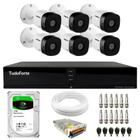 Kit 6 Câmeras Intelbras VHD 1230 B Full HD Bullet Visão Noturna de 30 metros IP67 + Dvr Tudo Forte TFHDX 3308 8 Canais App Xmeye + HD 2TB BarraCuda