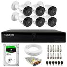 Kit 6 Câmeras Intelbras VHD 3230 B G7 Bullet Full HD 1080p Multi HD IP67 + Dvr Tudo Forte TFHDX 3308 8 Canais Com App Xmeye + HD 1TB BarraCuda