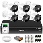 Kit 6 Câmeras Intelbras VHD 3530 B 5MP HDCVI Bullet Visão Noturna 30m IP67 + DVR Intelbras IMHDX 5108 8 Canais + HD SkyHawk 2TB