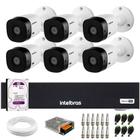 Kit 6 Câmeras Intelbras VHL 1120 B HDCVI Lite HD 720p Lente 3.6mm Visão Noturna 20m IP66 + Dvr Intelbras MHDX 1108-C 8 Canais + HD 1TB