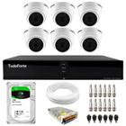 Kit 6 Câmeras Intelbras VHL 1220 D Dome Full HD 1080p Lente 2.8mm Visão Noturna 20m + Dvr Tudo Forte TFHDX 3308 8 Canais App Xmeye + HD 1TB BarraCuda