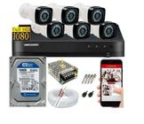 Kit 6 Cameras Segurança 1080 Full Hd Dvr Hikvision 8ch Alta Resolução c/ Acessórios