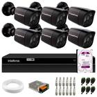 Kit 6 Câmeras Segurança Black Full HD 1080p Infra 20M DVR Intelbras MHDX 1208 8 Canais HD 2TB Purple